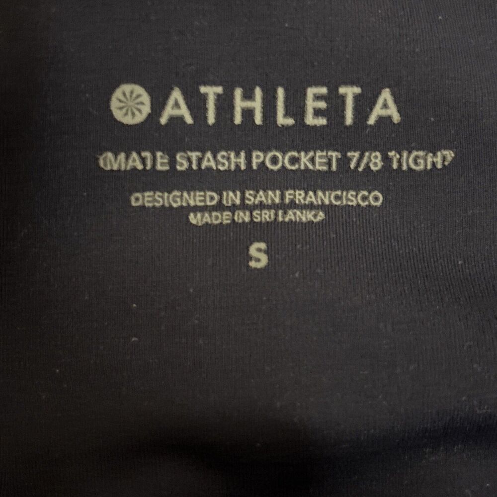 Athleta Ultimate Stash Pocket 7/8 Tight Navy Blue Size Small Stretch Active - Picture 11 of 12